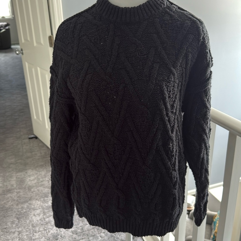Free People black‎ cotton sweater XS